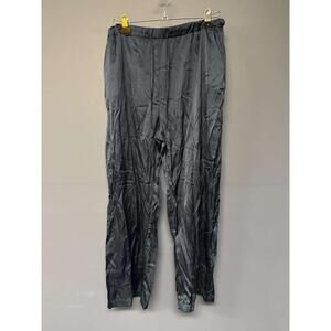 Abercrombie & Fitch Satin Lounge Pants LS Navy Elastic Waist Inseam 26